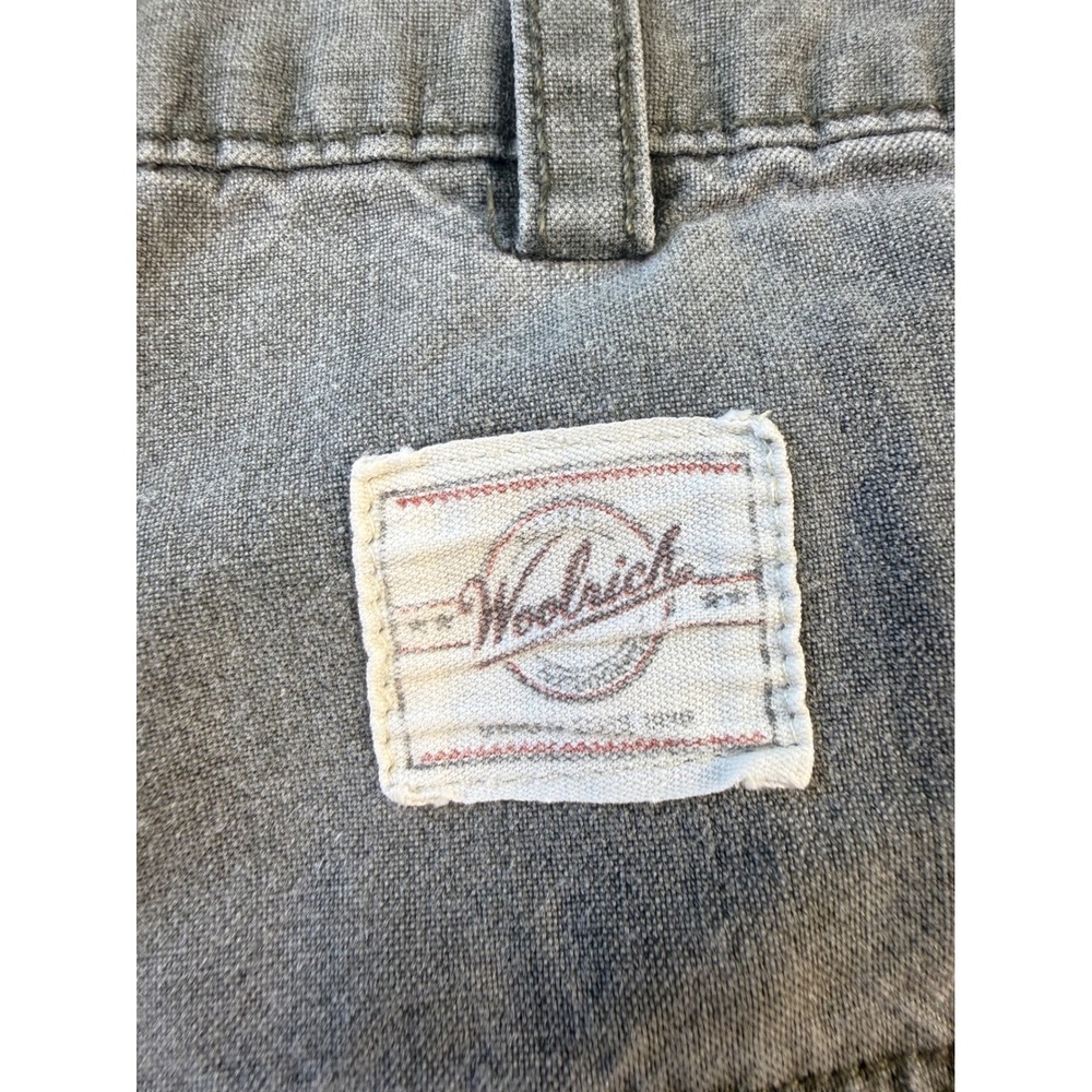 Woolrich Mens Earth Gray Green Pleated Canvas Cargo Shorts Size 32 vintage - Picture 4 of 6